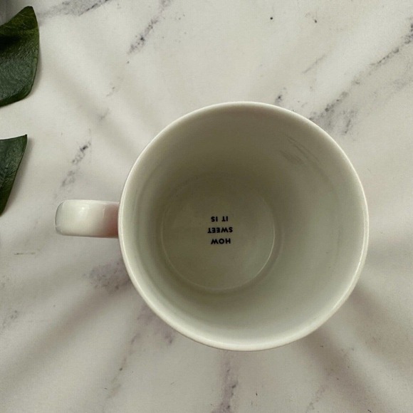 Kate Spade Lenox Morning Mantras Coffee Mug White Pink Stripe How Sweet It Is - Picture 4 of 5